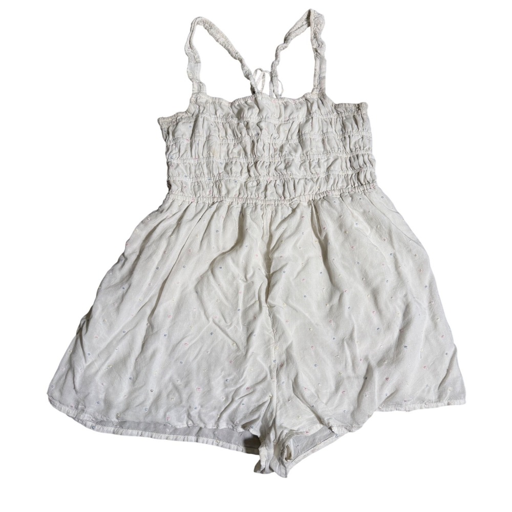Urban Outfitters Cleo Embroidered Tie-Back Romper Size L Granola Girl Bohemian